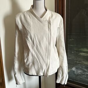 Blank NYC | White Mesh Detail Crepe Jacket Size L